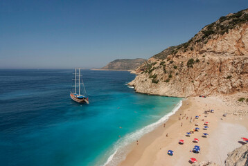 Fototapeta premium The beautiful Kaputas beach near Kalkan in southern Turkey on the Mediterranean.