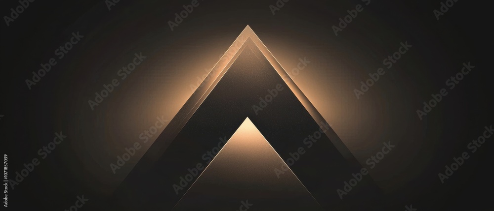 Poster a dark image of a triangle with a light shining on it