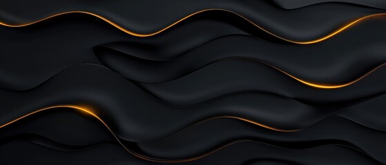 A black and gold wave pattern