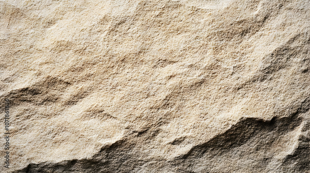 Poster a detailed close-up of a rough sand-stone texture with subtle lighting variations creating a natural