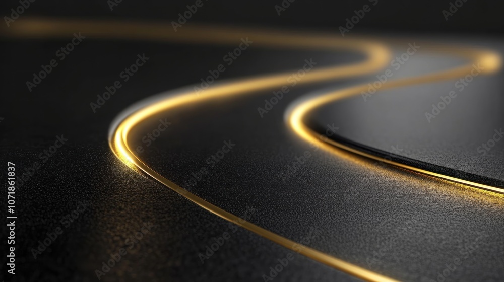 Aufkleber a smooth, illuminated curve on a dark surface, creating a sleek and modern aesthetic.