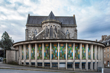 Saint Germain church and presbytery in the town of Flers in Normandy, France