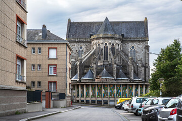 Obraz premium Saint Germain church and presbytery in the town of Flers in Normandy, France