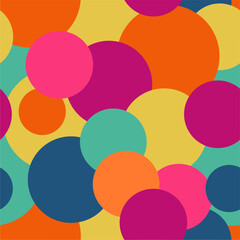 Seamless colorful multicolor art decor wallpaper print pattern with circles background for paper, textile, pck etc abstract geometry vector illustration endless 
