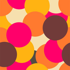 Seamless colorful multicolor art decor wallpaper print pattern with circles background for paper, textile, pck etc abstract geometry vector illustration endless 