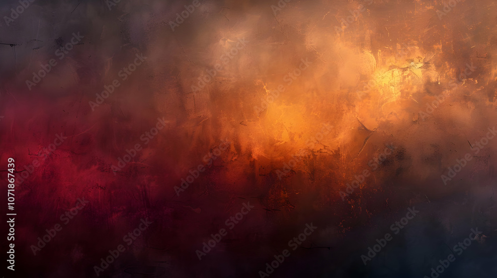 Poster abstract grunge background with red and orange gradient and texture