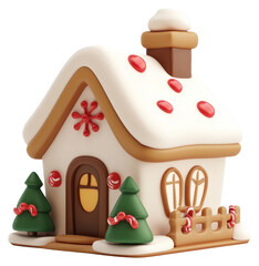 Naklejka premium PNG Christmas dessert house illustration gingerbread christmas.