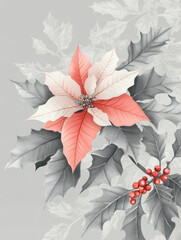 Obraz premium Modern Minimalist Holiday Floral Design