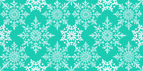 A festive paper adorned with snowflake pattern.