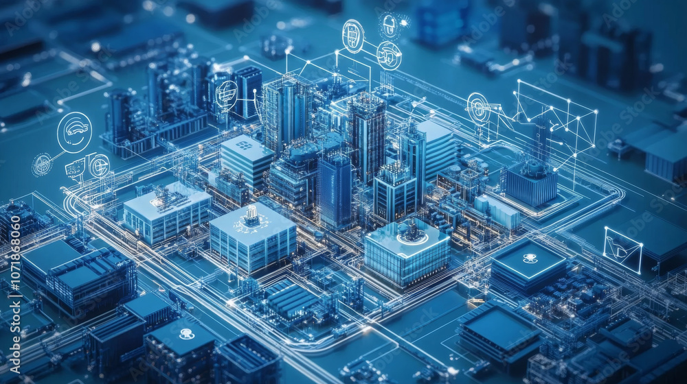 Poster smart factories use automation and share data to make manufacturing more efficient and effective.
