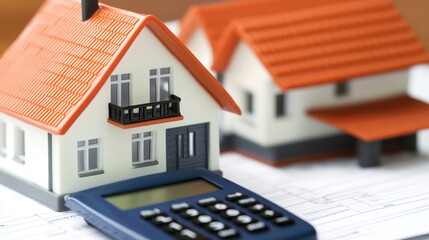 Calculator and Housing Documents on White Tabletop. Financial planning, real estate investment, budgeting,personal finance,mortgage, finance