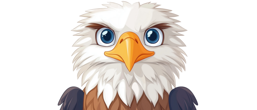 Cartoon-Style Eagle Illustration with Expressive Eyes