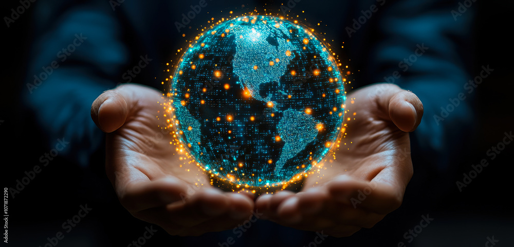 Poster digital marketing and global business networking with smart city technologies