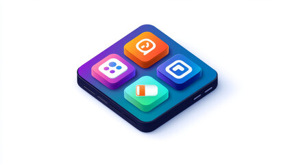 This icon represents a low-code application development. It's a simple, digital way to create apps without needing complex programming.