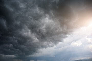 Dark rainy clouds.