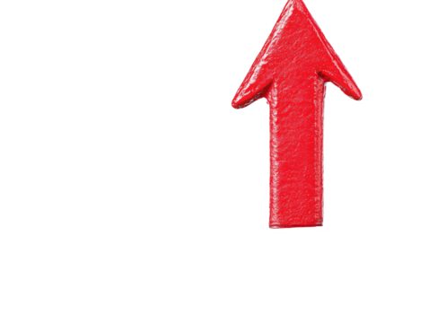 a red arrow pointing up