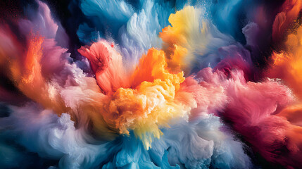 Fototapeta premium Abstract Artistic Explosion of Vivid Colors in a Digital Painting