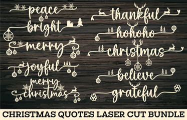 Christmas quotes laser cut bundle