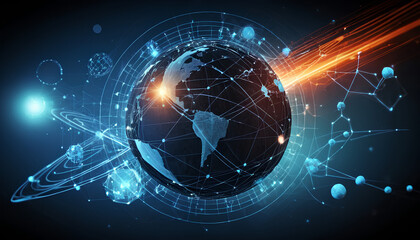 Fototapeta premium Digital technology and science background