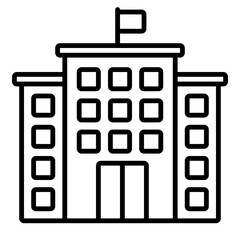 Building icon for web. Outline icon