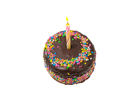 a cake with a candle