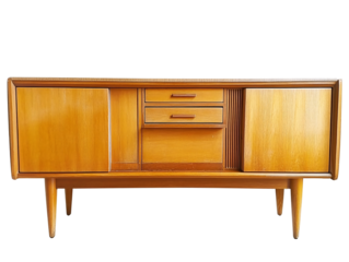 a wooden cabinet with drawers