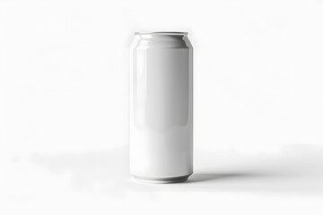 Minimalist realistic mockup of blank can with smooth surface and defined edges on white background, perfect for branding