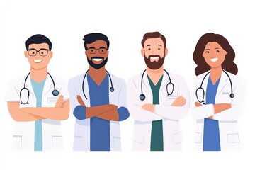 Fototapeta premium Diverse Medical Professionals: A Team of Doctors and Nurses