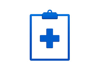 Obraz premium a blue clipboard with a cross on it