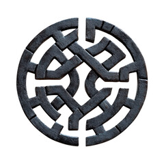 Celtic knot on a stone. Isolated on transparent background