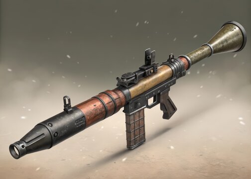 RPG launcher with realistic metallic details