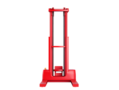 a red machine with a white background