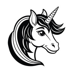 Magical Unicorn Head Vector Illustration