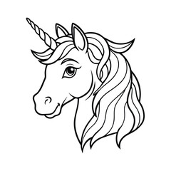 Magical Unicorn Head Vector Illustration