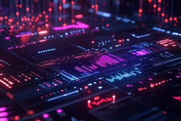 Obraz premium Futuristic Digital Audio Workstation Interface