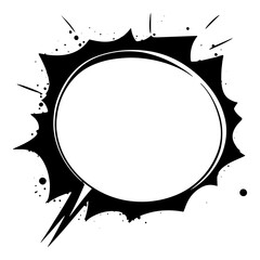 Naklejka premium Comic speech bubble png black outline, transparent background