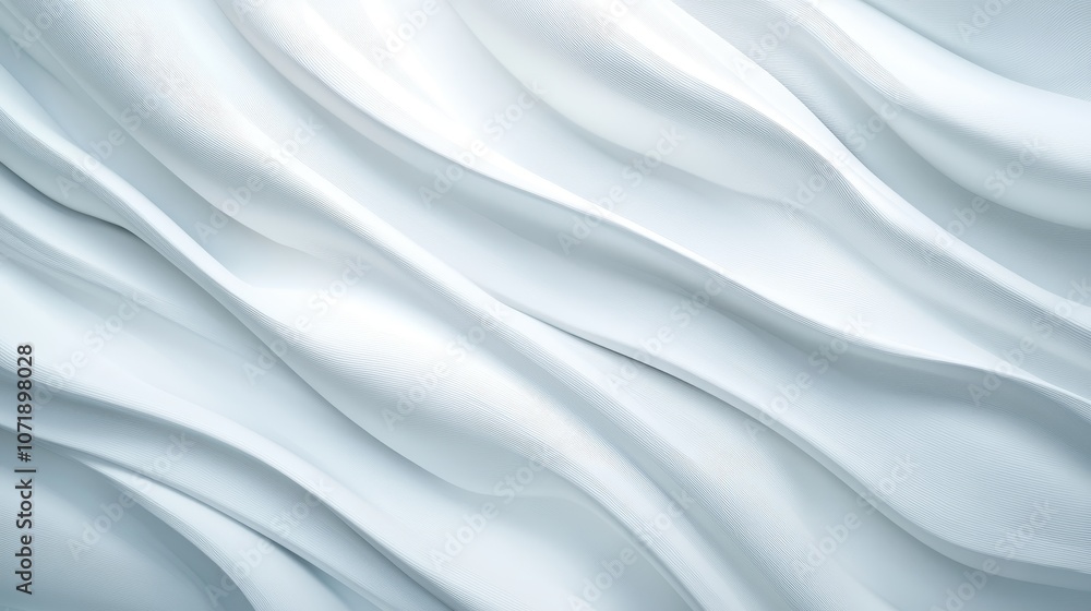 Poster gentle undulating white waves form a calming texture, evoking a sense of peace and tranquility with 