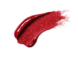 a smear of red glitter