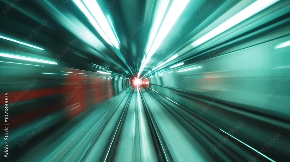 Poster a dynamic image showcasing a vibrant tunnel with motion blur, highlighting the energy and movement. 
