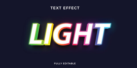 Editable 3D Text Effect Mockup. Glowing Graphic Style