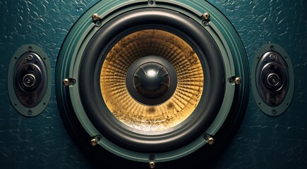 power sound system on abstract background