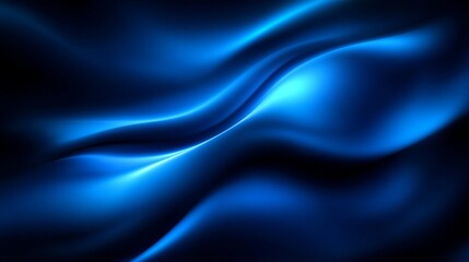 Obraz premium Elegant Navy Blue Silk Satin Fabric Abstract Background With 3D Wave Bright Blue Design Space for Christmas, Birthday, Anniversary