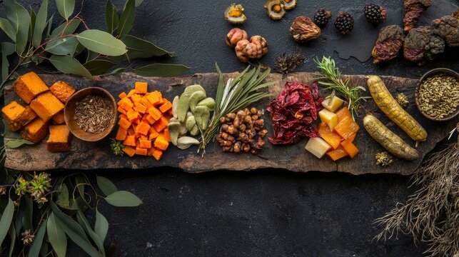 Naklejki Colorful Assortment of Indigenous Australian Bush Foods