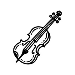 Obraz premium Simple Vector Icon of a violin – Logo Design Illustration