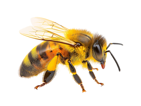 a close up of a bee