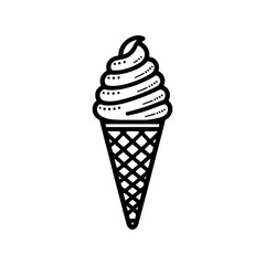 Simple Vector Icon of a Ice Cream Cone &ndash; Logo Design Illustration