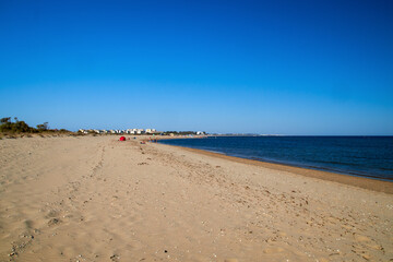 Sandy beach Playa de la Gaviota, Isla Cristina