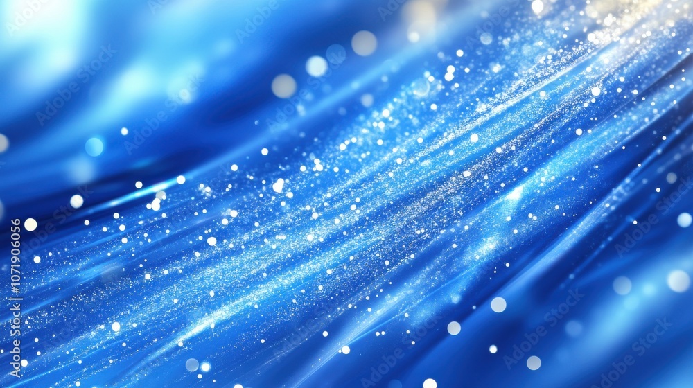 Poster vibrant abstract blue background with sparkling particles creating a dynamic and energetic atmospher