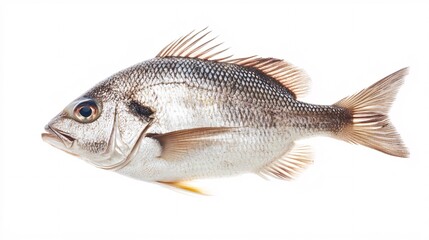 Fototapeta premium 81.Fresh catch of fish and other seafood isolated on white background: