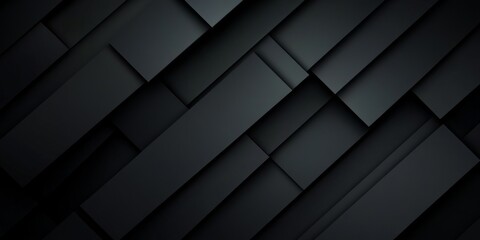 Naklejka premium 3D Black Diamond Pattern Abstract Wallpaper on Dark Background - Digital Textured Graphics Poster